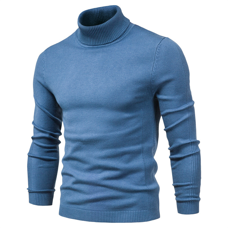 Novo inverno gola alta grosso dos homens suéteres casuais gola de tartaruga cor sólida qualidade quente fino gola alta suéteres pulôver masculino