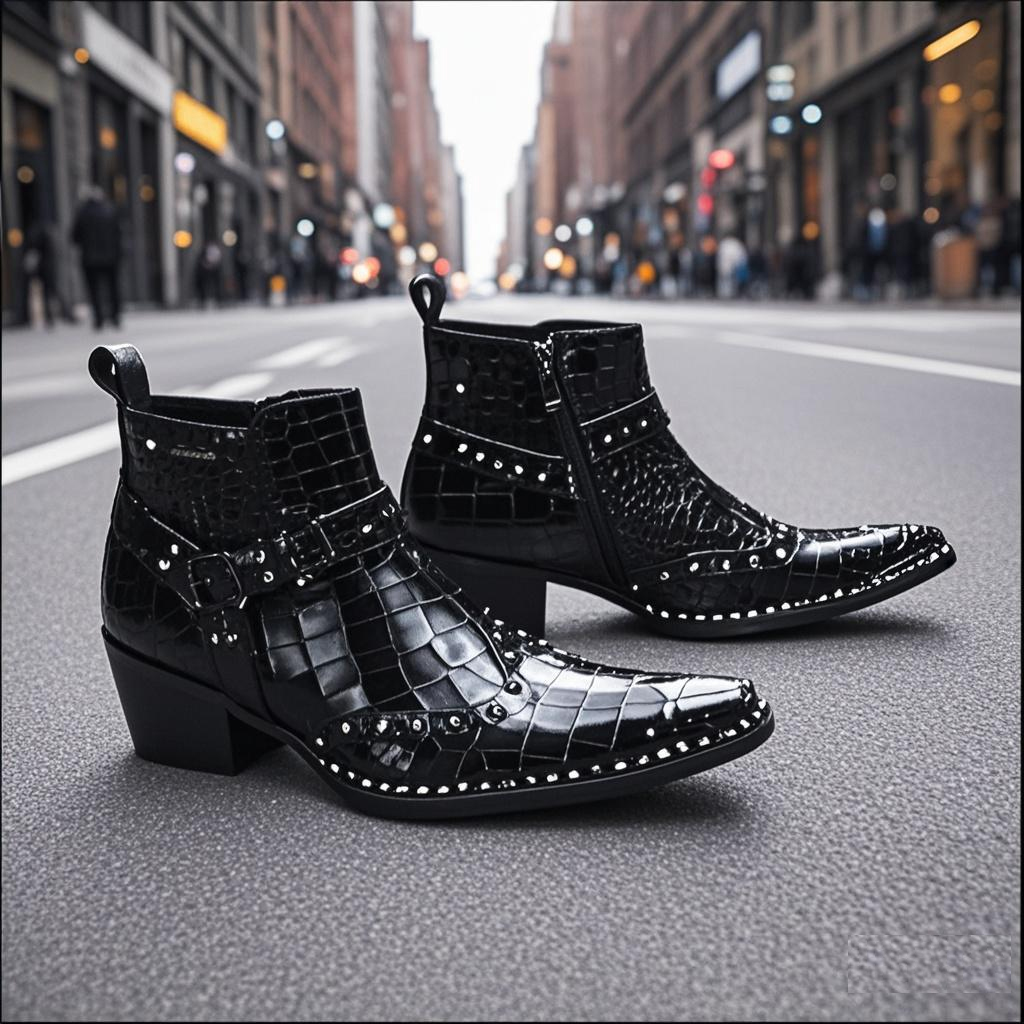 Primavera e outono botas de couro de salto alto masculino estilo britânico casamento masculino alta superior sapatos pontiagudos botas de marca de moda