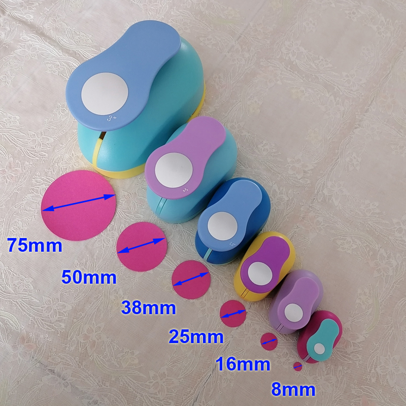 75mm 50mm 38mm 25mm 16mm 8mm rond cercle trou poinçon artisanat papier Cutter Scrapbooking école perforateur EVA Machine de découpe