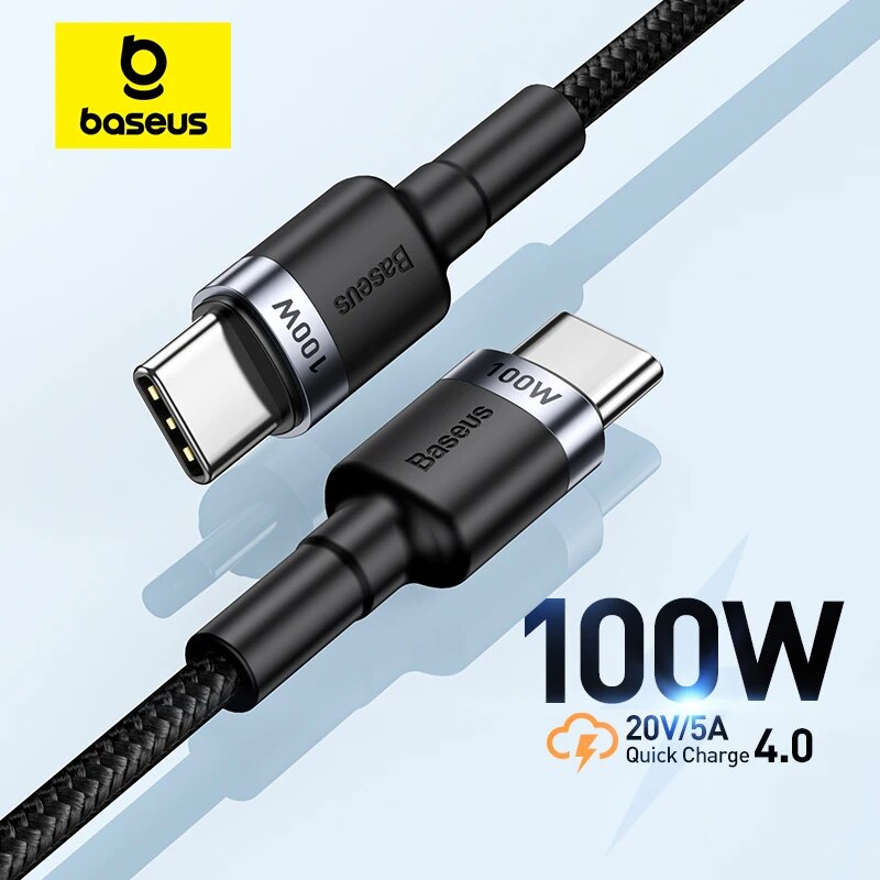 Baseus USB Type C To USB C Cable For iPhone 16 15 100W PD Fast Charging Charger Cord For Macbook Xiaomi Samsung Type-C Cable