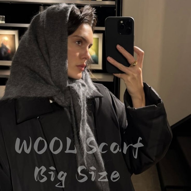 Wol Winter Sjaal Voor Vrouwen Warme Driehoek Gebreide Sjaals Hijab Effen Dame Sjaal Wrap Vrouwelijke Pashmina Bandana Hoofd Sjaals Nieuwe