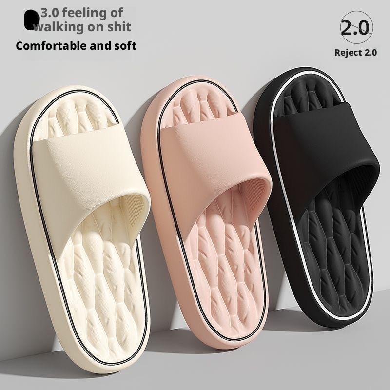 Sandal Pola Garis untuk Pasangan - Sandal Dalam Ruangan Anti Selip Musim Panas, Sepatu Rumah EVA Lembut, Sandal Kamar Mandi untuk Dia dan Dia yang Cepat Kering