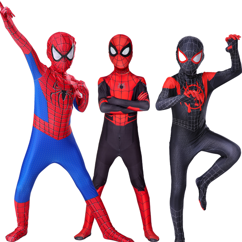 Costumes de cosplay SpidSuffolk pour garçons et filles, Miles Morales, Spider Man, costume de batterie Zentai, combinaison de héros souriants, Noël, Halloween