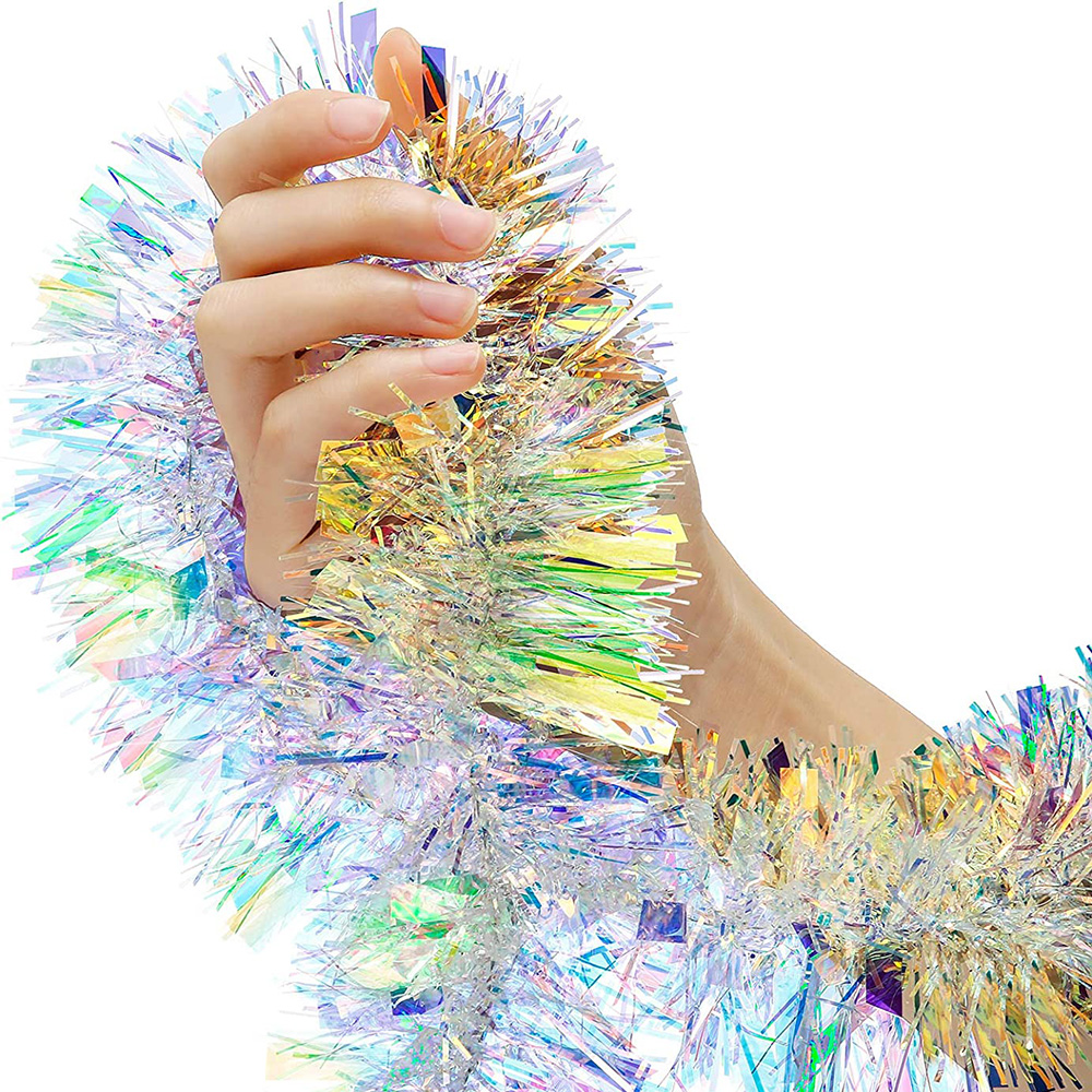 2 m wunderschöne bunte Folienmörder Weihnachtsbaum Girlande Geburtstag Party Hochzeit Dekor Thanksgiving Home Dekoration Lieferungen