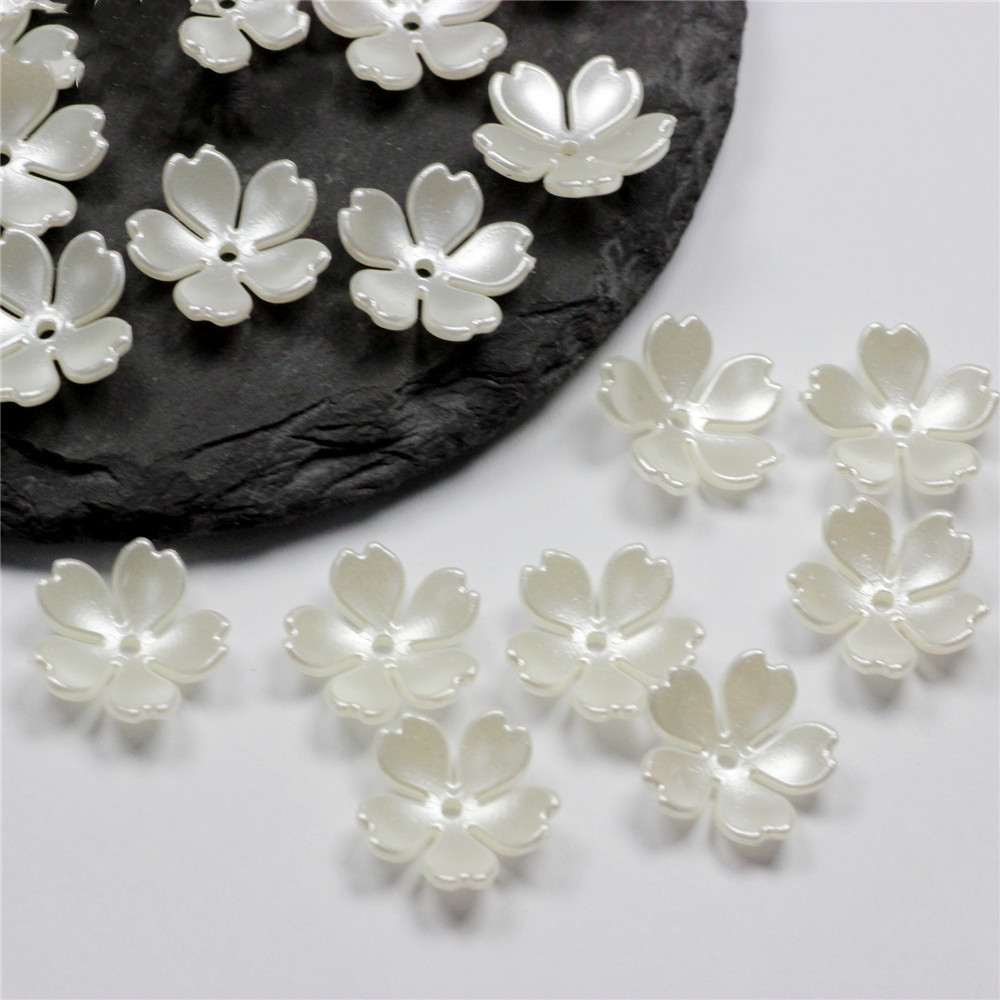 50 pçs 15mm cinco pétalas forma de flor contas acrílicas soltas espaçador contas para fazer jóias diy pulseiras acessórios artesanais