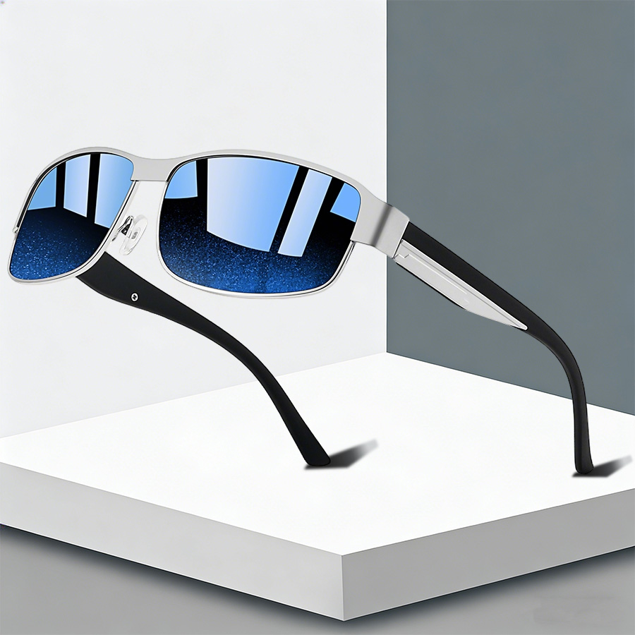 Modische Vintage Rechteckige Sonnenbrille für Männer und Frauen Angeln Fahren Luxus Marken Designer Eyewear