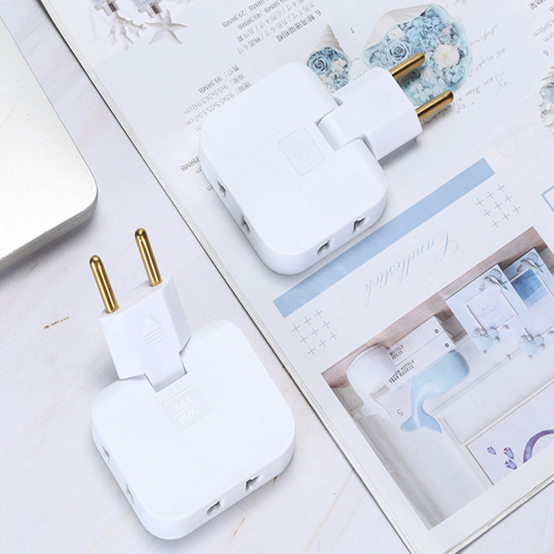 EU Travel Adapter 3 in 1 - ตัวแปลงปลั๊ก US ไปยังยุโรปพร้อมพอร์ต USB 2 พอร์ต |   อะแดปเตอร์ Type C/E/F รองรับ (เยอรมนี ฝรั่งเศส อิตาลี)