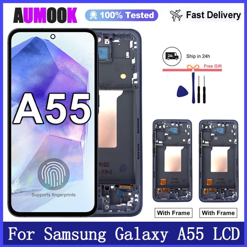 6,6 Zoll neues AMOLED-Display für Samsung Galaxy A55 LCD-Display Touchscreen-Digitizer-Einheit für Samsung A55 5G Display-Ersatz