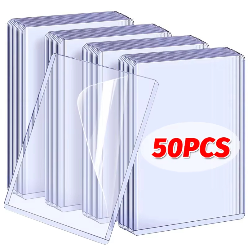 1/25/50 Pezzi Custodie Trasparenti per Carte Kpop Coreane con Pellicola Protettiva, Porta Carte Trasparenti per Foto di Idoli e Carte da Gioco