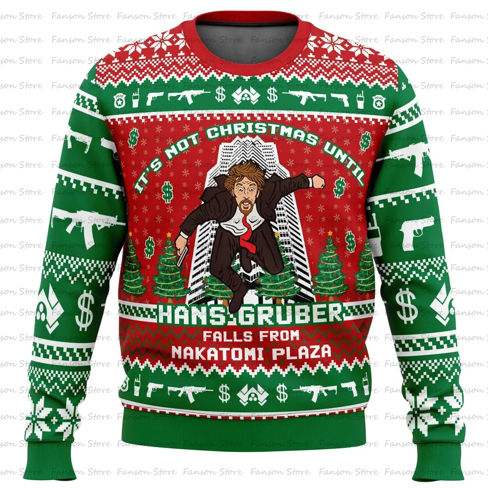 Hans Gruber Men's Hoodie Die Hard Pullover 3D Printed Christmas Hoodie Casual Oversized Men's Pullover Autumn Men's Clothing