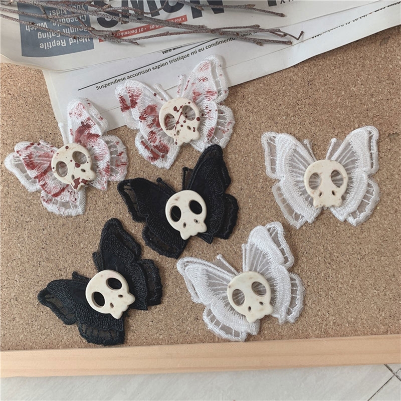 Aksesori Rambut untuk Remaja DXAA Hiasan Kepala Kupu-kupu Malaikat Jepit Rambut Kepala Tengkorak Steampunk Gothic