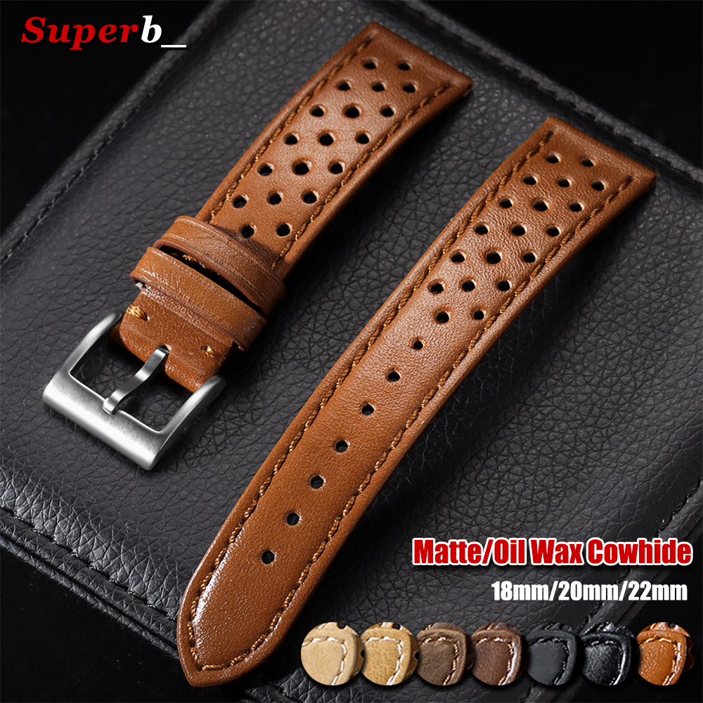 Vintage Calfskin Watch Strap 18mm 20mm 22mm Universal Cowhide Watch Band Breathable Bracelet for Men Women Sport Wristwatch Band