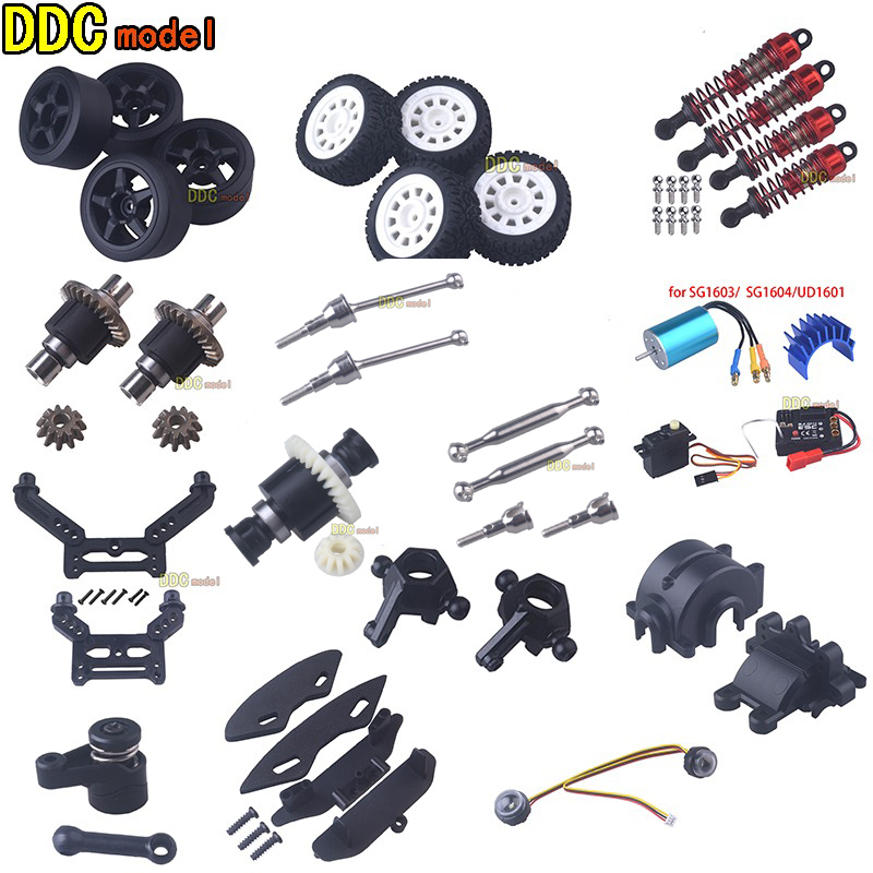 Części zamienne do zdalnie sterowanego samochodu RC UDIRC SG1603 1604 - ulepszenia: silnik, serwo, metalowy mechanizm różnicowy, koło zębate, ESC UD1601/02/03/07/05/06