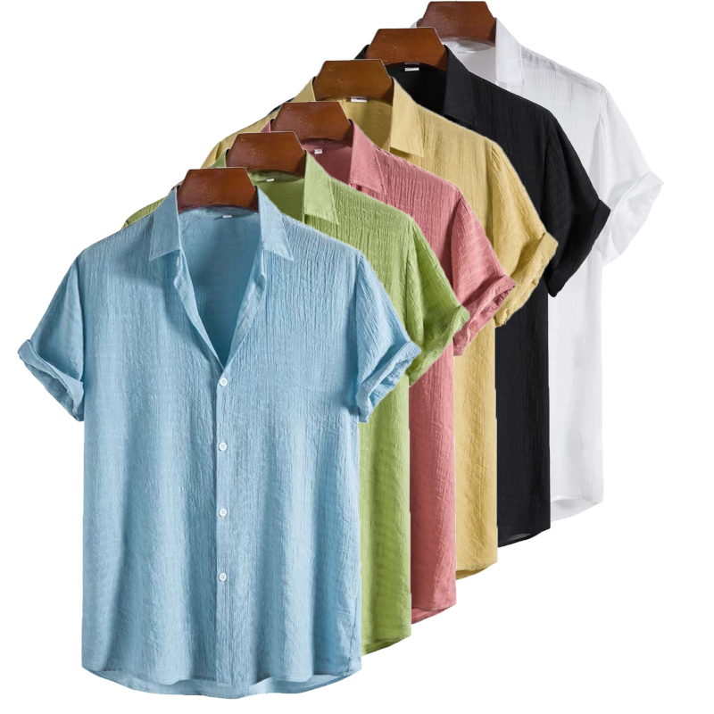 100% Baumwolle Leinen Hemd Männer Sommer Kurzarm Männliche T-shirts Atmungsaktive Tops T Weiß Kleidung Lässige Mode Shirts Für Männer