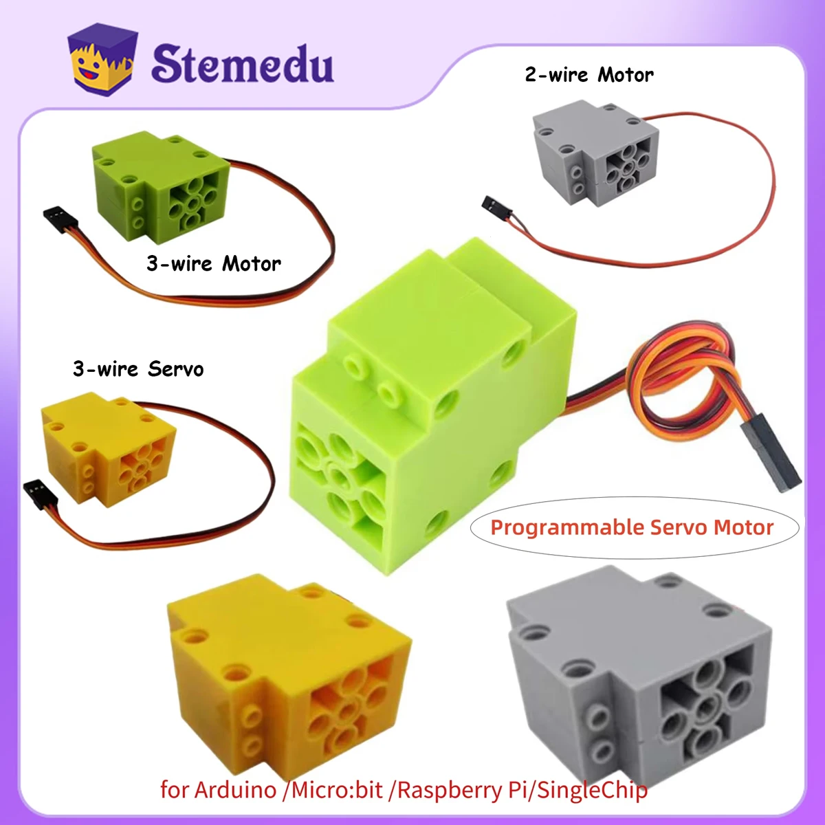 Programmable Building Block เซอร์โวมอเตอร์ Cross Output Shaft เข้ากันได้กับ legoeds Power Control Driver สําหรับ Arduino Microbit RPI