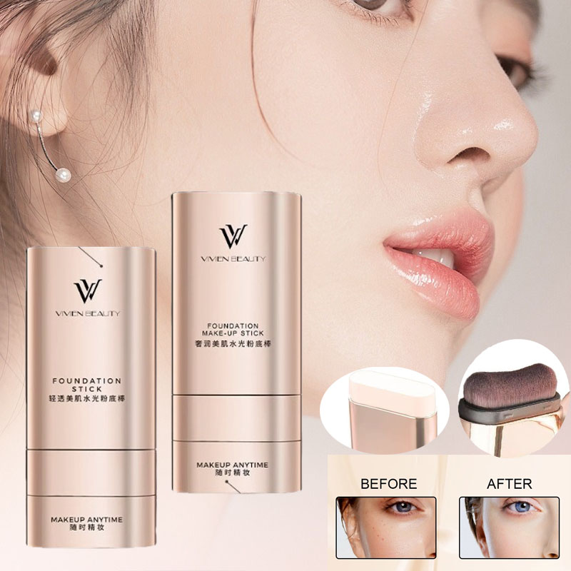 VIVIEN BEAUTY Double-Head Foundation Stick - Lichte transparante concealer Wis vlekken en acne-poriën tijdens het verhelderen van de huidskleur
