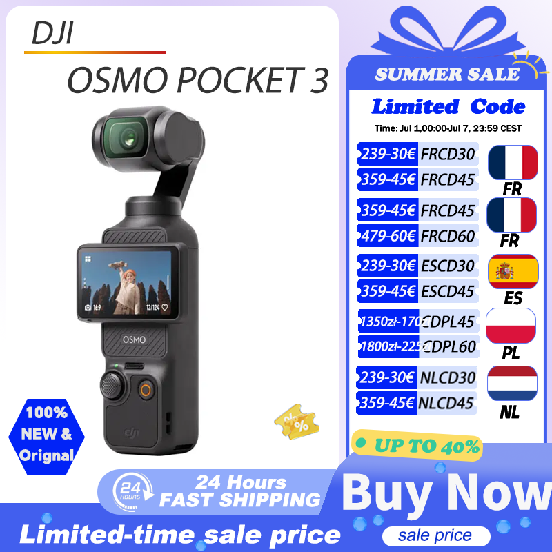 DJI Osmo Pocket 3 |   Sensor de 1 polegada + tela rotativa de 2 polegadas, 4K/120 fps, estabilização mecânica de imagem em 3 eixos, o pico da fotografia de vlogs e viagens [Qualidade profissional no seu bolso]