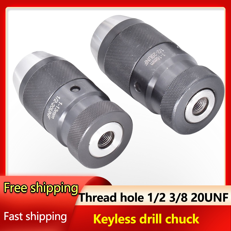 Drill chuck thread hole cartrige self tightening 1/2 20UNF 3/8-24UNF 5/8 16UNF thread holder drill chuck for drilling machine
