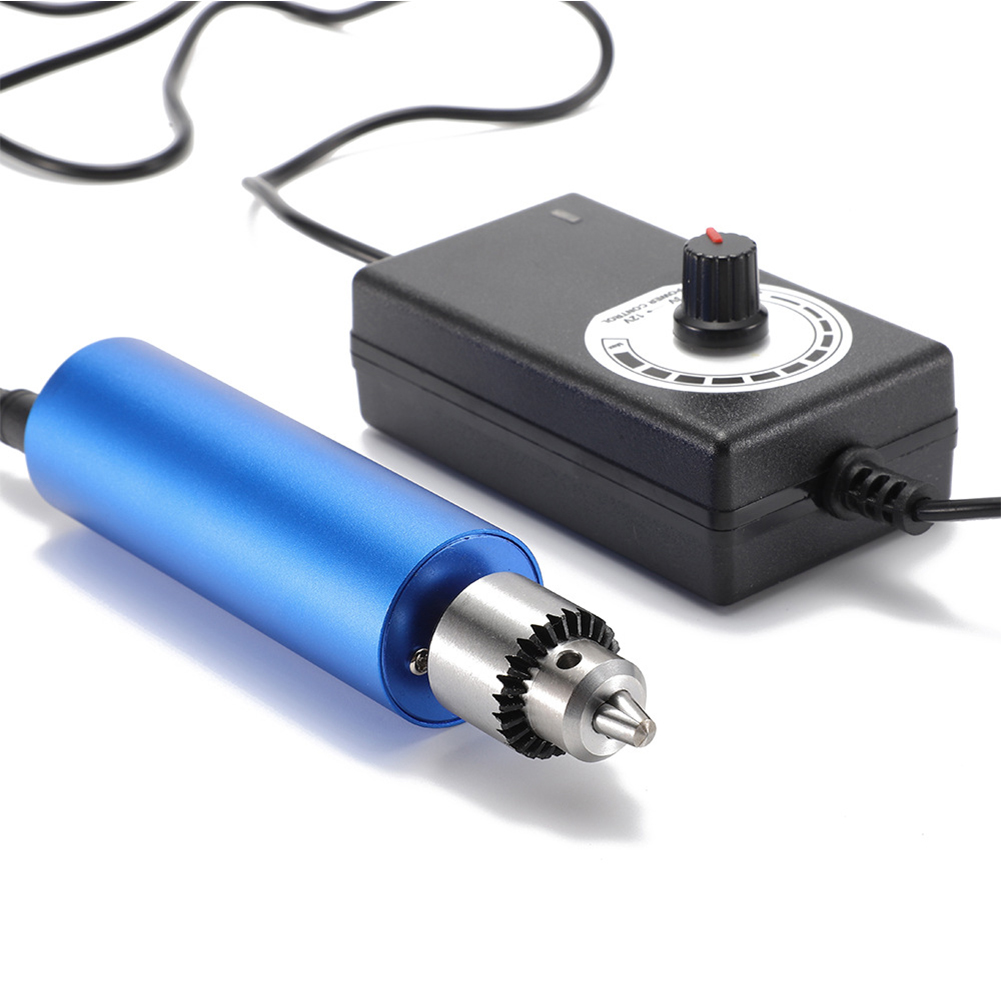 Mini trapano a mano elettrico UE con potenza 0,3-4mm Mandrino 4000-13000 giri/min Kit di utensili rotanti per legno Gioielli artigianali fai da te Noce