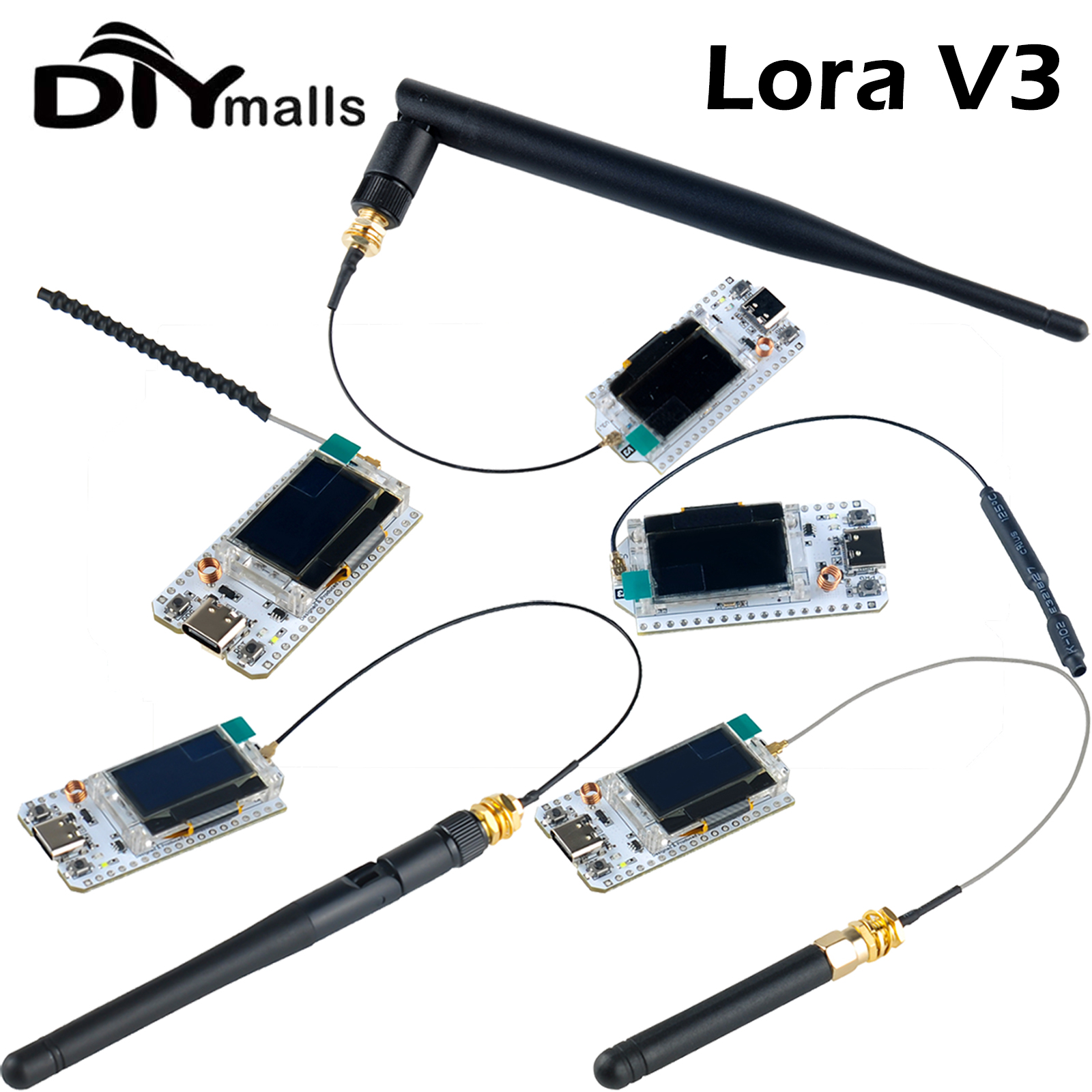 0,96 OLED-Display ESP32 lora 32 v3 868 MHz 915 MHz HTIT-WB32LA_V3 LoRa32 SX1262 Entwicklungsboard 2/5 dBi für meshtastic-Geräte