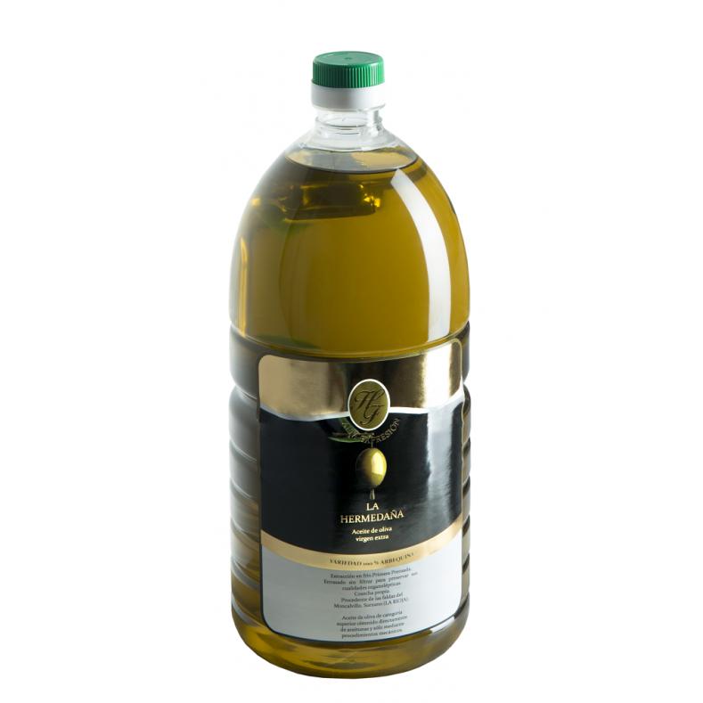 GARRAFA DE 2L - ACEITE DE OLIVA VIRGEN EXTRA EXCLUSIVO - PRODUCCION LIMITADA - EXTRACCION EN FRIO - MONOPARENTAL 100% ARBEQUINA  - La Hermedaña