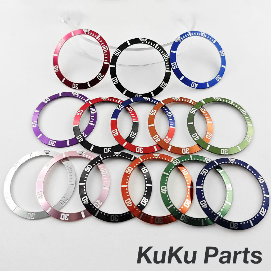 38MM Schuine Duiken Aluminium Horloge Insert Horloge Vervangen Horloge Bezel Inserts Ring Helling NH35 NH36 NH34 Mannen Horloge Deel accessoires