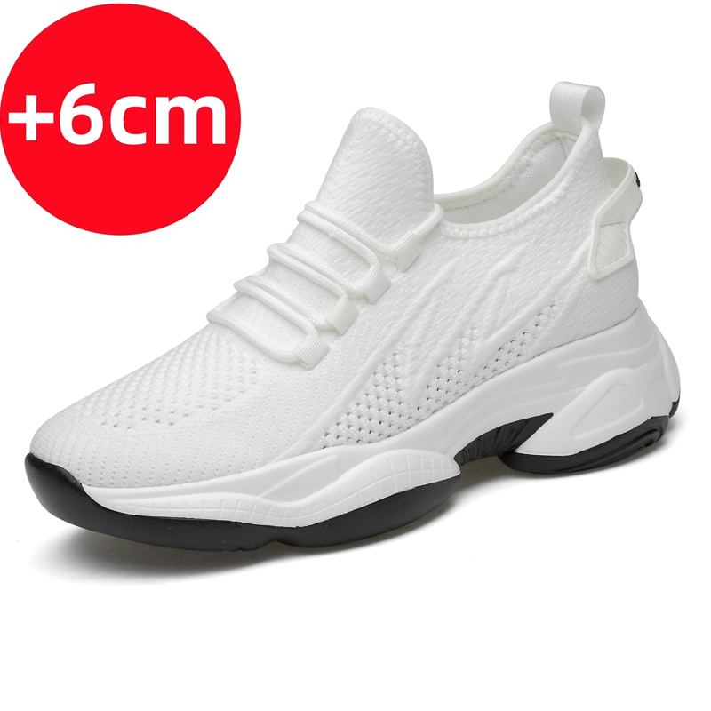 Zapatillas de deporte con aumento de altura para hombre, zapatos deportivos con plantillas de 6CM, tacones ocultos, interior, Verano