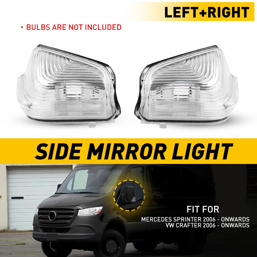 Lente indicadora de espejo retrovisor lateral de coche, luz de señal de giro, izquierda y derecha, 2 piezas, para Mercedes Sprinter, Vw Crafter