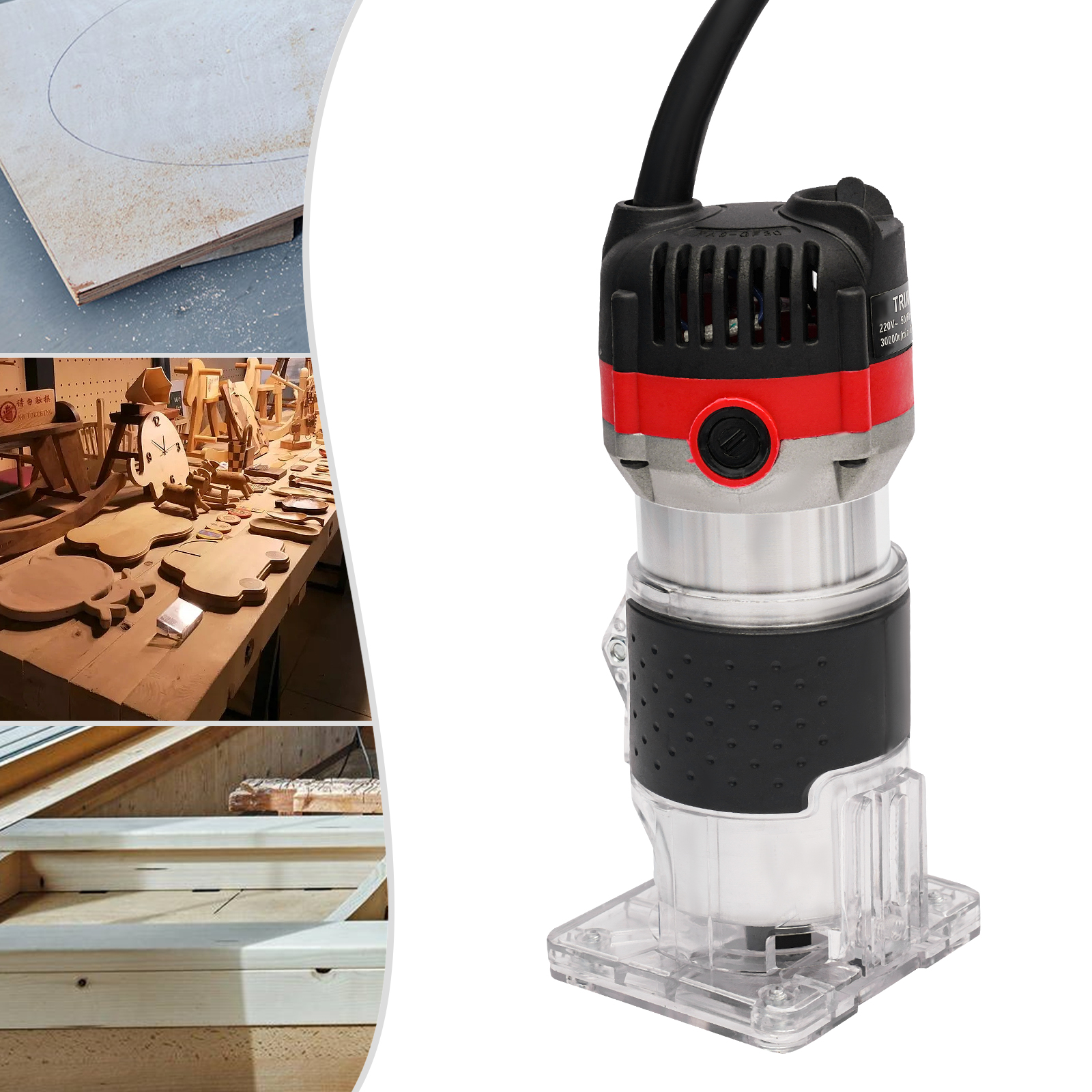 Tondeuse à main électrique, routeur Compact, rainurage du bois, petit outil léger de coupe du bois pour couper les bords/fentes