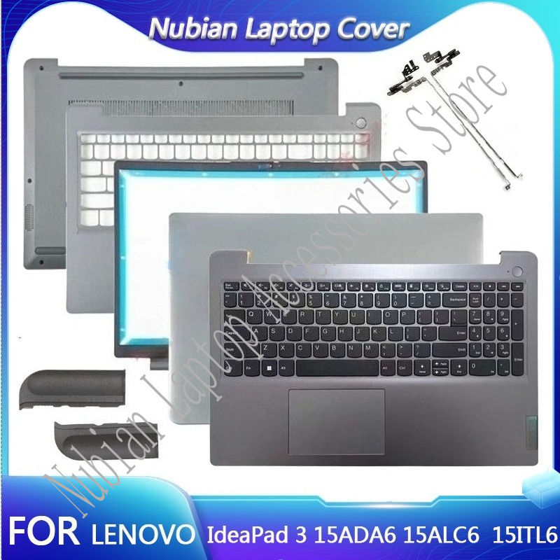 Новинка для Lenovo IdeaPad 3 15ADA6 15ITL6 15ALC6 2021, задняя крышка ЖК-дисплея для ноутбука, передняя панель, упор для рук, нижняя часть корпуса, петли для клавиатуры