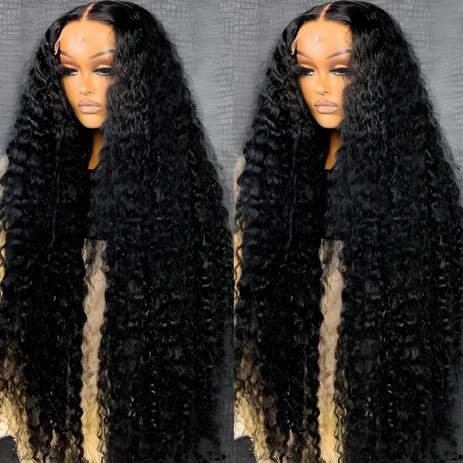 Perruques en cheveux humains à dentelle frontale HD 13x6 13x4, ondulées profondes, 40-46 pouces, densité 250, bouclées, perruque complète 360 en dentelle frontale pour femmes noires