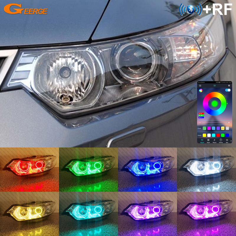 Untuk Honda Accord VIII Acura TSX CU CW RF Aplikasi Kompatibel dengan Bluetooth Jarak Jauh Multi-warna LED RGB Ultra Terang Cincin Halo Mata Malaikat