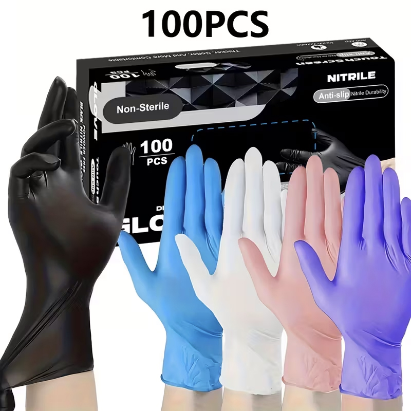 Nitrile Gloves Disposable Black 100PCS,Heavy Duty Work Gloves for Kitchen,Cleaning,Workshop-A Practical Valentine's DayEssential