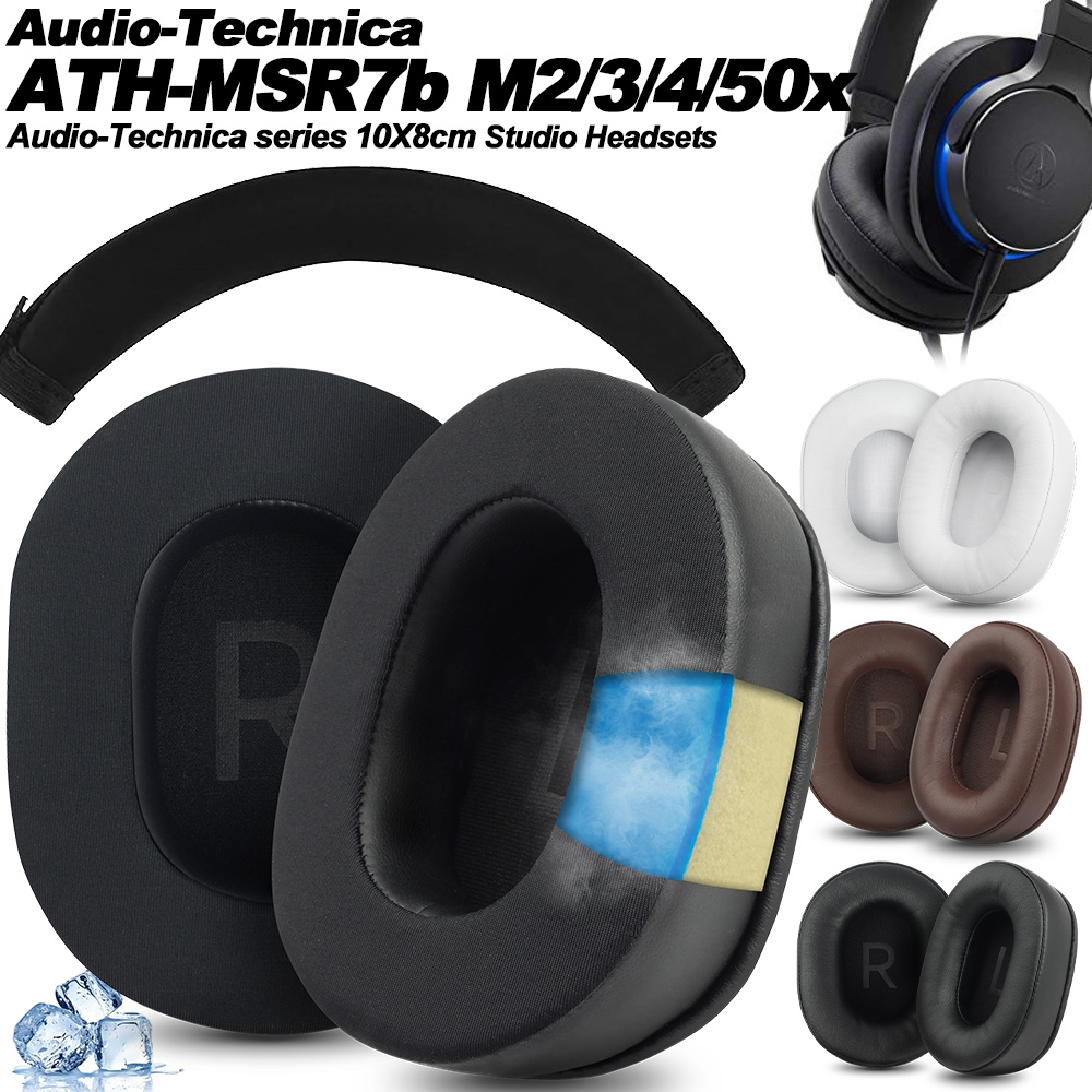 Pengganti untuk Audio-Technica ATH-MSR7b M10X/M20X/M30X/M40X/M50X/PRO5v/SX1a/10X8cm 100X80mm Bantalan Telinga Bantal Earphone