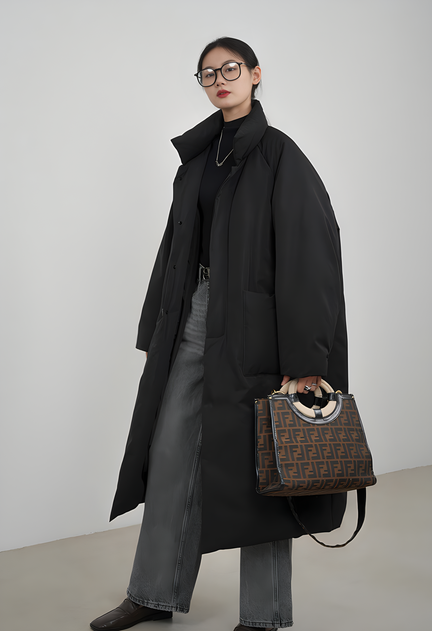 Chaqueta acolchada larga para mujer, chaqueta acolchada de algodón gruesa, versión coreana holgada, abrigo con solapa por encima de la rodilla, invierno 2024,