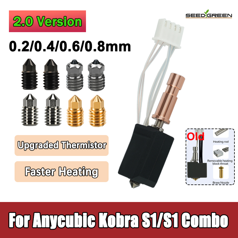 Voor Anycubic Kobra S1 Hotend keramische Mondstuk Kobra S1 Combo Hoofd S1C 3d Printer 24 V 48 W Snelle verwarming 320 ℃   Accessoires voor 3D-printers