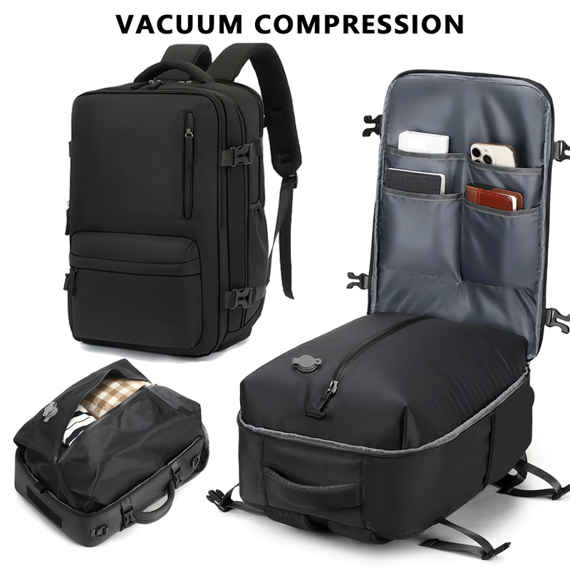 Tas Ransel Vakum Terkompresi Baru dengan Pompa Udara, Tas Travel Unisex Berkapasitas Besar, Tas Laptop, Dilengkapi Pemisah Kering-Basah, N