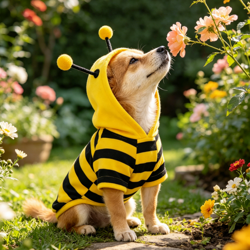 Roupa de Moletom com Capuz de Abelha de Desenho Animado para Gatos e Cães, Acessórios para Cães Pequenos, Roupa de Primavera para Filhotes, Fantasia para Gatos