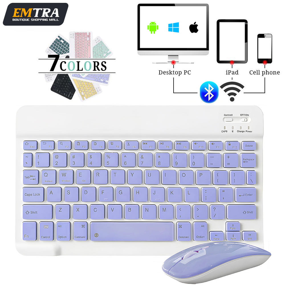 Mini teclado inalámbrico Bluetooth para ipad, teléfono, tableta, teclado y ratón Bluetooth portátiles para Samsung, Xiaomi y Android