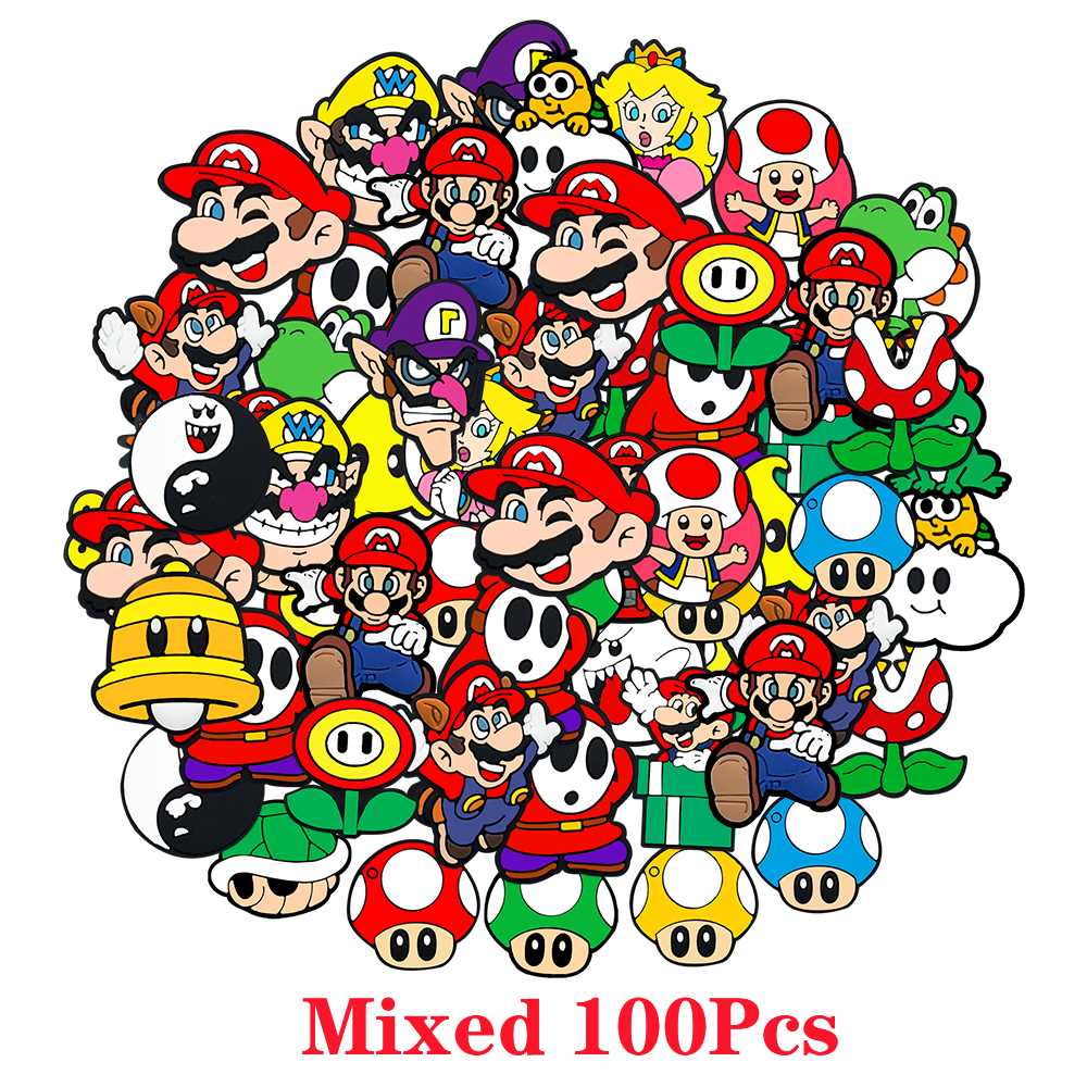 1-100 Stuks Jumping Brothers Game Series Schoenen Charms PVC Schoenentas Accessoires Voor Klompen Sandalen Decoratie Gesp Kinderen Geschenken