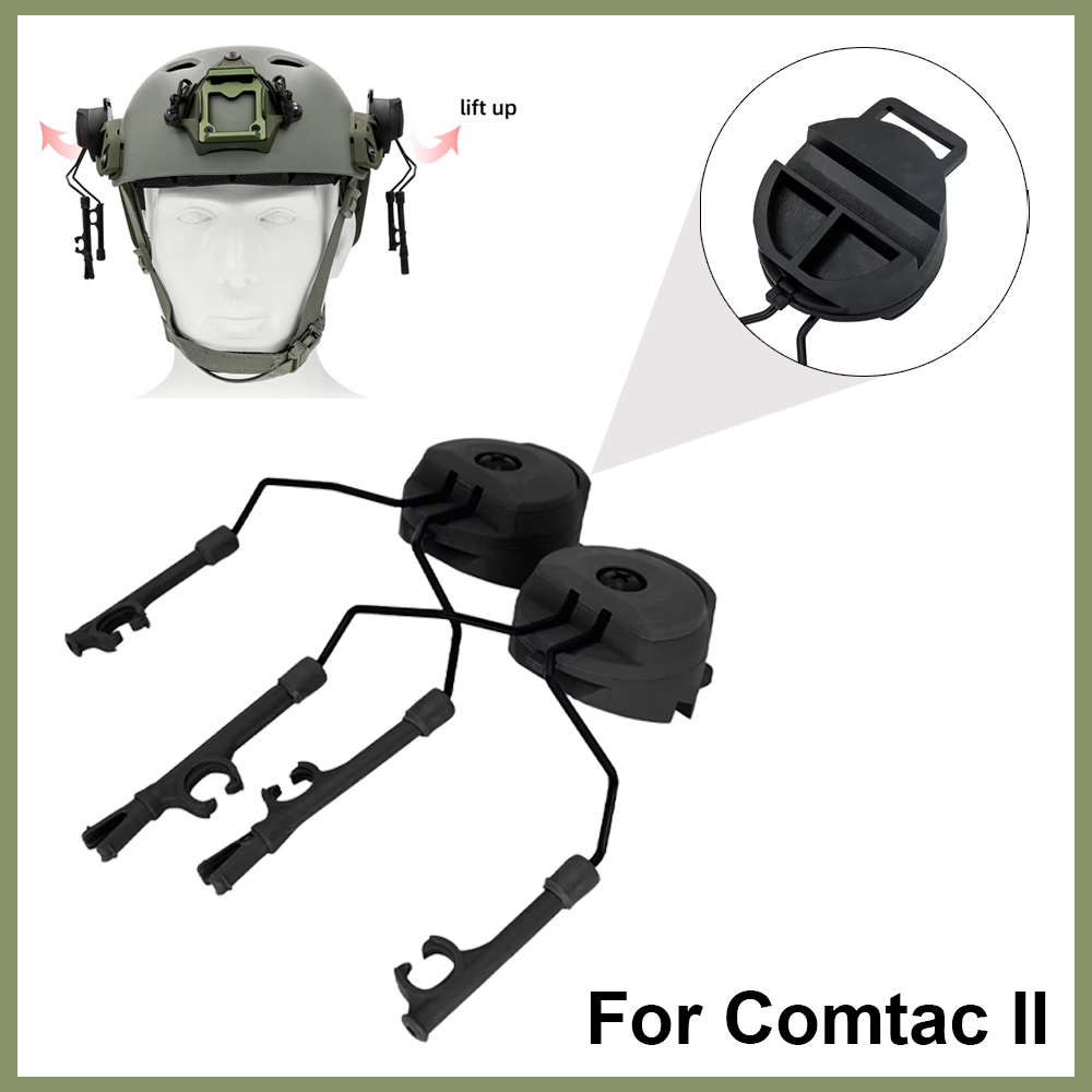 Staffa per cuffia tattica Set di adattatori per binario ARC per casco Fast Ops Core adatti per cuffie con cancellazione del rumore serie Comtac II