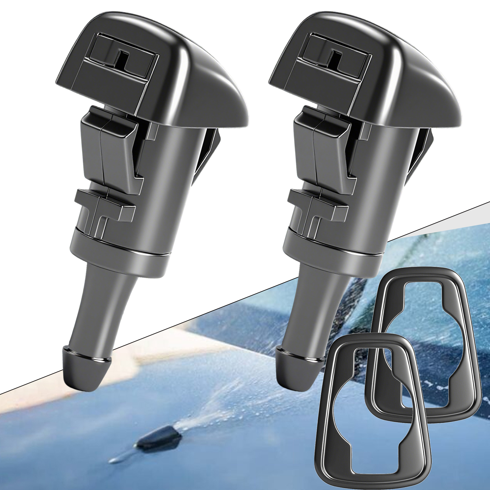 Erick's Wiper 2Pcs/set Front Windshield Washer Jet Nozzle For Chevrolet Trailblazer GMC Envoy Oldsmobile Bravada OE# 15878745
