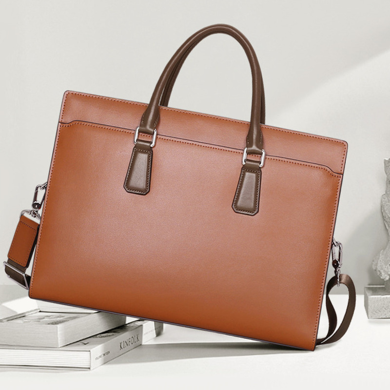 New Handbag Genuine Messenger Luxury Brand Bag Leather Bags Password Lock Laptop Briefcase Top Layer Cowhide Business Men's Bag