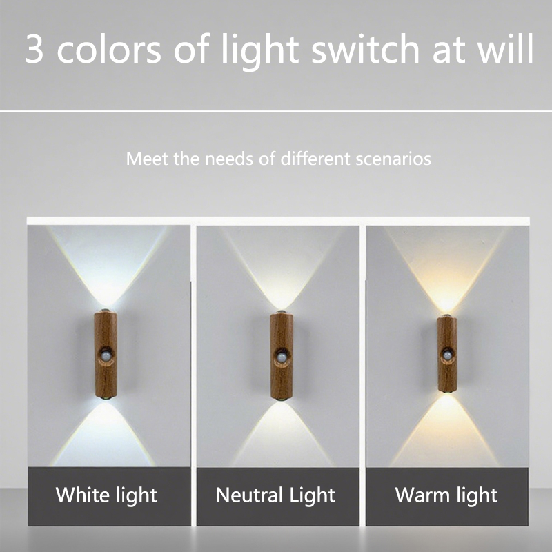 3/7 couleurs magnétique LED capteur de mouvement veilleuse Rechargeable armoire lumière applique murale pour couloir cuisine placard