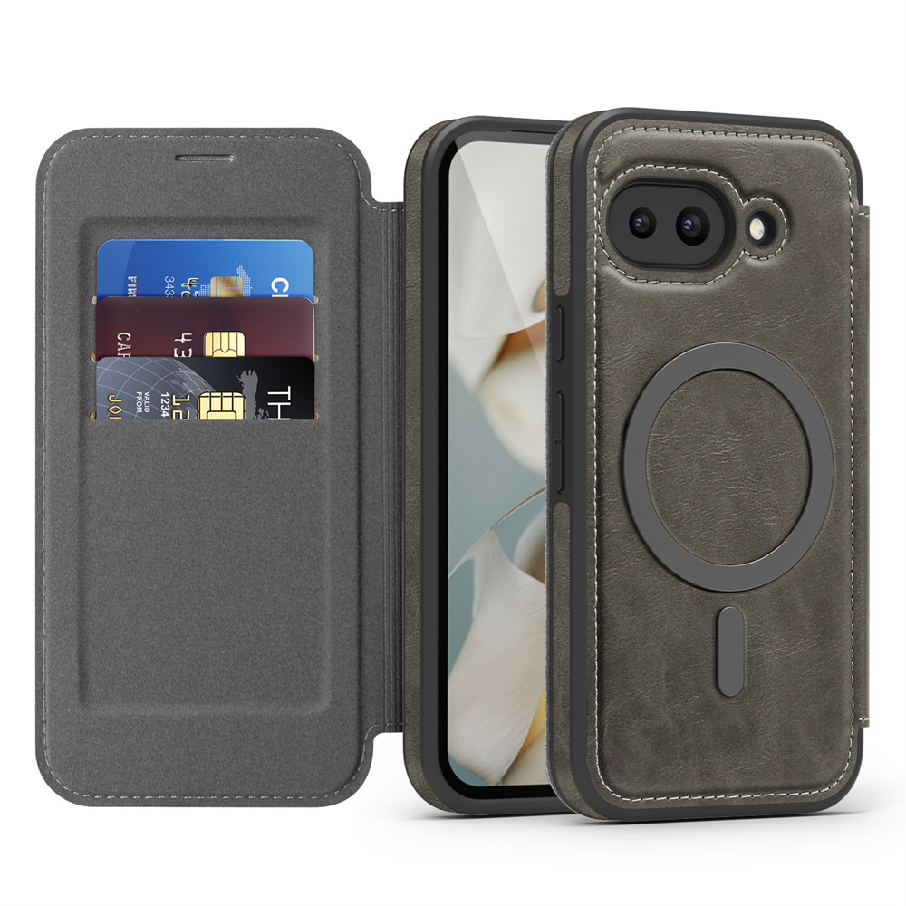 Luxe Flip Magnetische Slot Kaarthouder Lederen Magneet Telefoon Case Voor Google Pixel 10 8 9 Pro XL 9A Effen kleur Business Cover