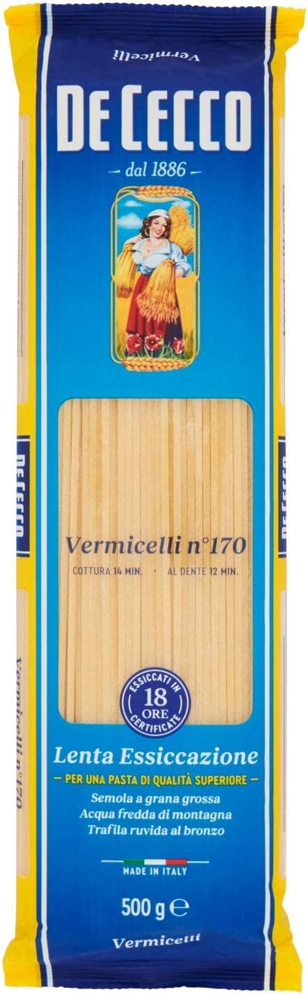 10 Massa De Cecco 100% Vermicelli Italiano N. 170 Massa 500 g
