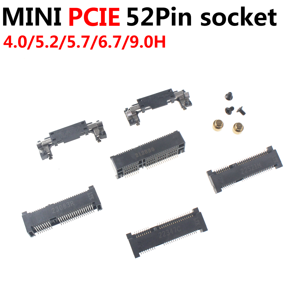 5 uds MINI conector PCIE Msata ranura para enchufe PCI-E 52P soporte de tarjeta H4.0MM H5.2 H5.6 H6.8 H9.0 para portátil Mini PCIE SMT SSD