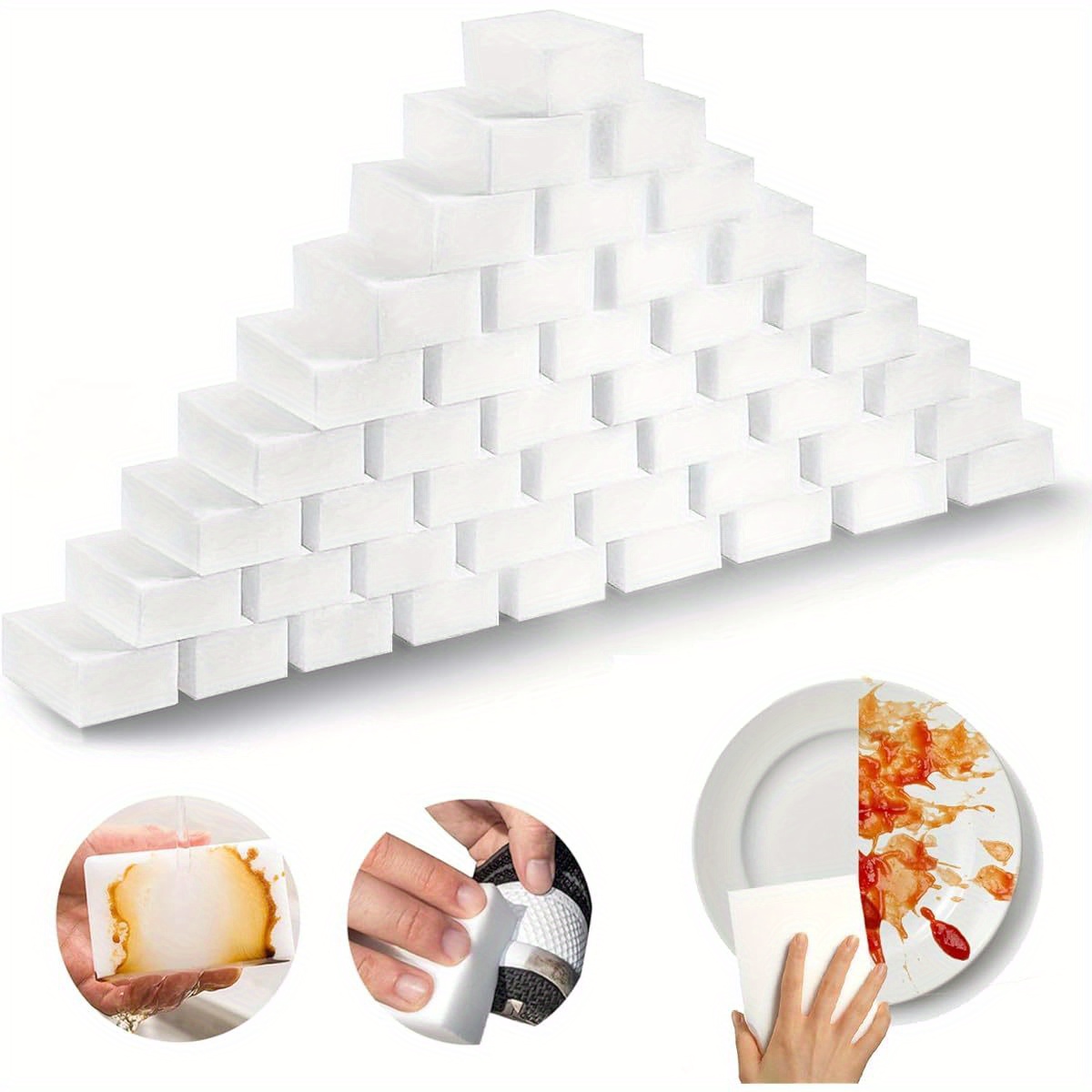 20/50/100pcs Kitchen Sponge Wipe Sponge Cleaner Kitchen Cleaning Sponge Dishwasher Bathroom Cleaning Tool Cleaning Brush