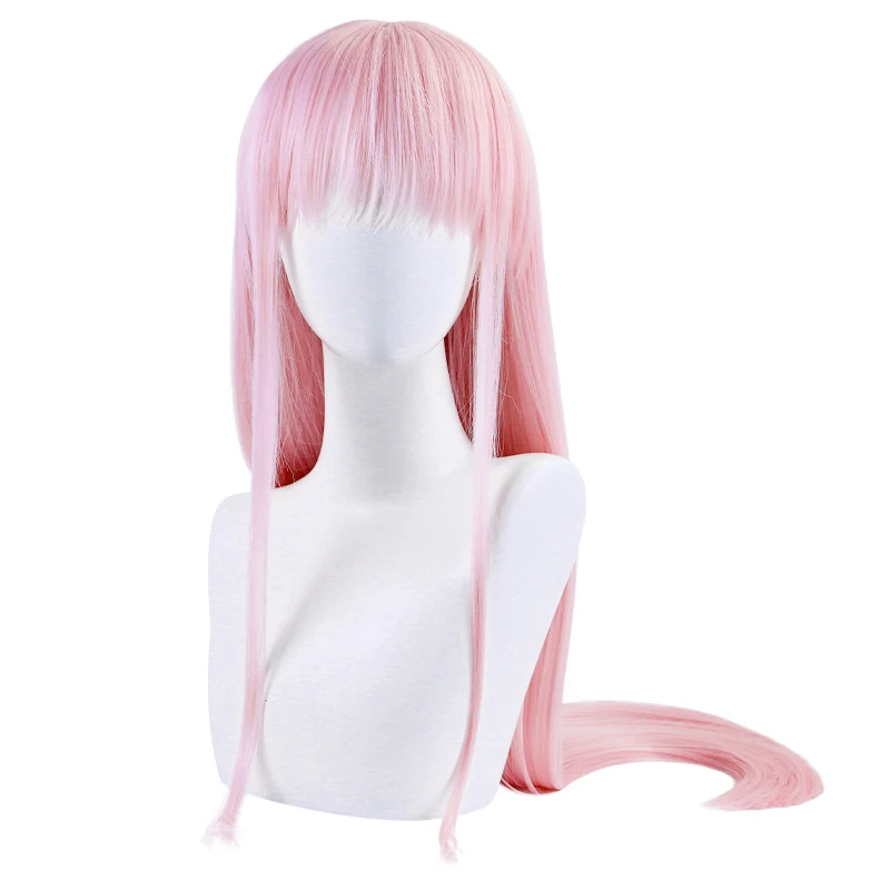 Divertido y Belleza Animación del cabello Darling in FRANXX 02 Caso contrario Dos pelucas largas Juego de rol Peluca rosa Cos