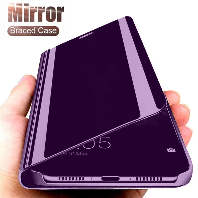 Funda con tapa de espejo de lujo para Samsung Galaxy S25 S8 S9 S10 S20 S21 S22 S23 S24 Ultra Plus FE 5G, funda protectora de armadura a prueba de golpes
